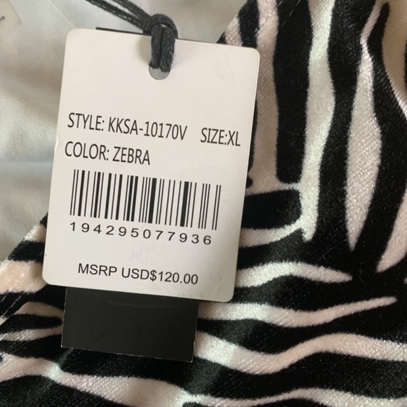 NEW - Kendall & Kylie Zebra Print Bikini Bottoms strings size XL black and white - Picture 3 of 5